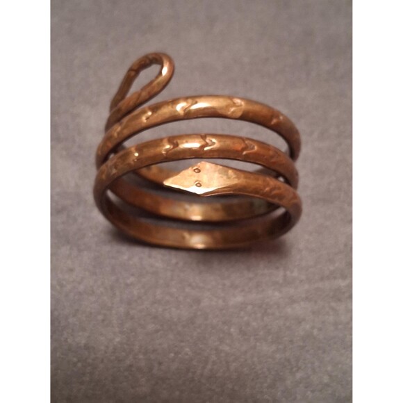 Brass Snake Napkin Ring Coiled Wraparound Style - Picture 2 of 6